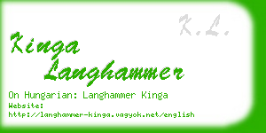 kinga langhammer business card